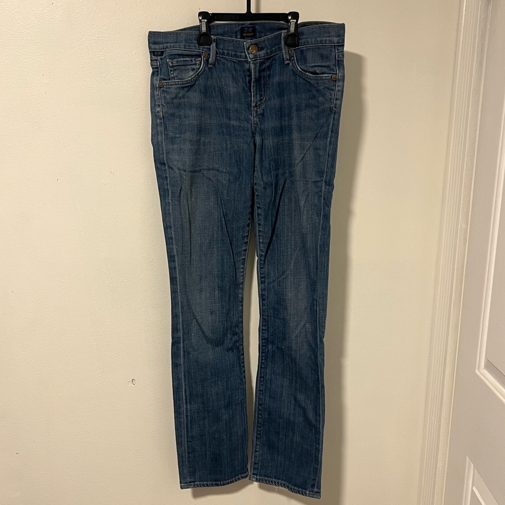 Citizens Of Humanity Women's Straight Leg Low Rise Blue Jeans